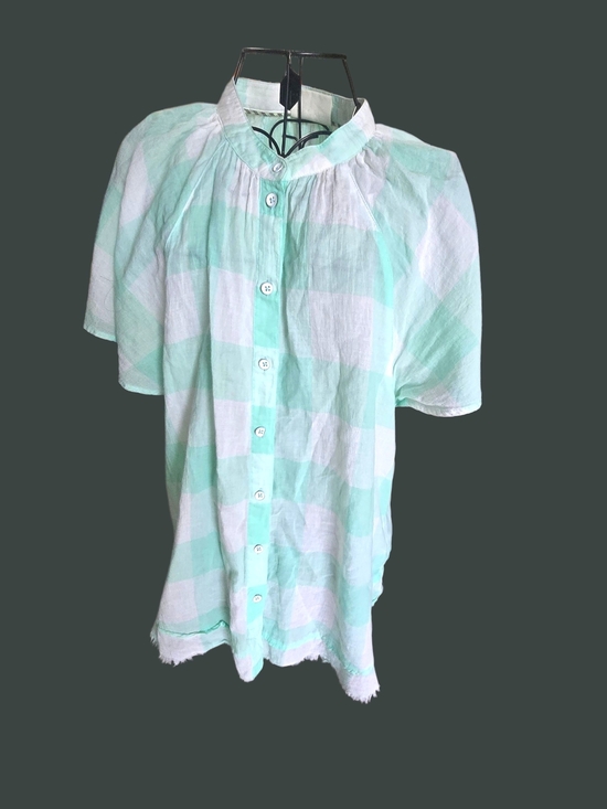 Anthropologie Tops - Anthropologie Mint Green and White Lightweight Top
